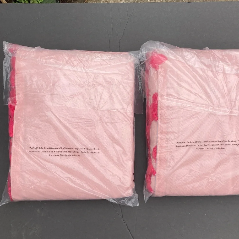 Pillowfort Curtains Pair Pink With Tassels 95” x 42” Light Blocking New